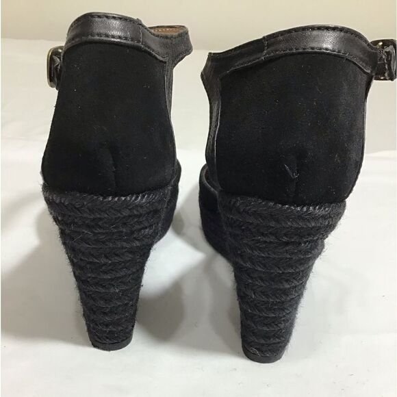 Tuckernuck Castaner Black Suede Espadrilles Jute Wrap Platform Heel Shoe Size 39 - Picture 7 of 15